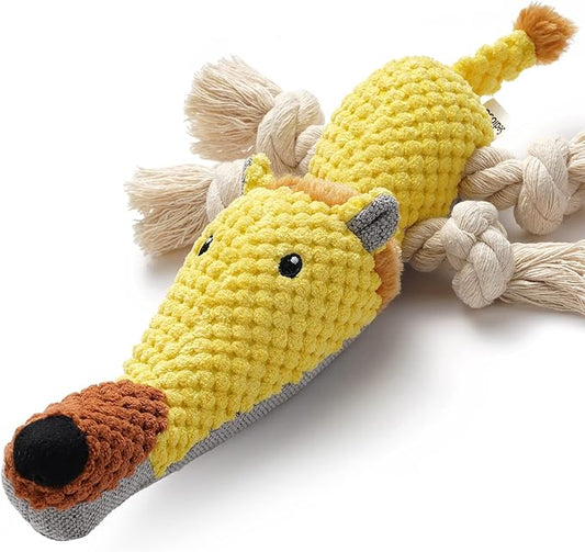 Sedioso Dog Toys, Dog Plush Toy for Large Breed, Cute Squeaky Dogs Toy with Crinkle Paper, Puppy Stuffed Animal Chew Toys for Small, Middle, Large Breed (Lion)