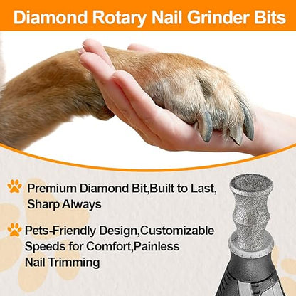 Diamond Rotary Pet Nail Grinder Bits Dog Nail Grinder Replacement Head -2PCS 1/8" Replacement Grinder Wheel for Animals Nail Care(A)