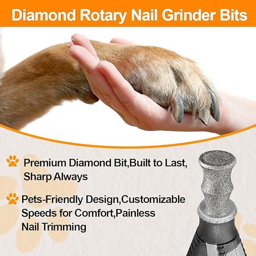 Diamond Rotary Pet Nail Grinder Bits Dog Nail Grinder Replacement Head -5PCS 1/8" Replacement Grinder Wheel for Animals Nail Care(Mixed)