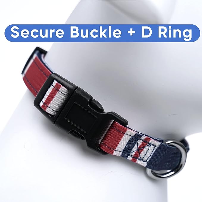 Pawtitas Personalized Dog Collar Small Dog Collar Embroider Name Phone Number Puppy Collar Adjustable Customized Collar for Small Dogs Breeds Multicolor Dog Collar