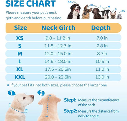 Elizabethan Dog Cone Collar, Adjustable Pet Cone to Stop Licking, Durable Plastic Neck Cone After Surgery for Small, Medium Large Dogs, Bone XS