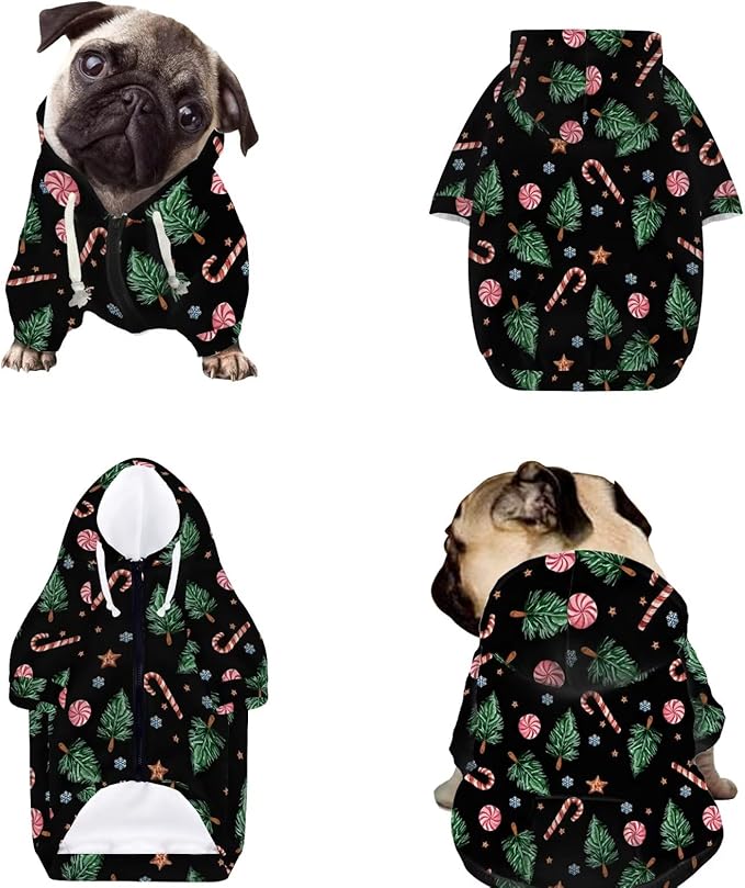 Christmas Family Pajamas Matching Sets with Pockets Dog Costumes for Small Dogs Long Sleeve Sleepwear Plus Size