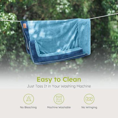 XXL Dog Bed for Extra Large Dogs, Giant Orthopedic Dog Bed with Cooling Gel Memory Foam, Waterproof Pet Bed with Removable Washable Cover, 53" Pet Sofa Bed Dutch Velvet with Bone Toy, Navy Blue