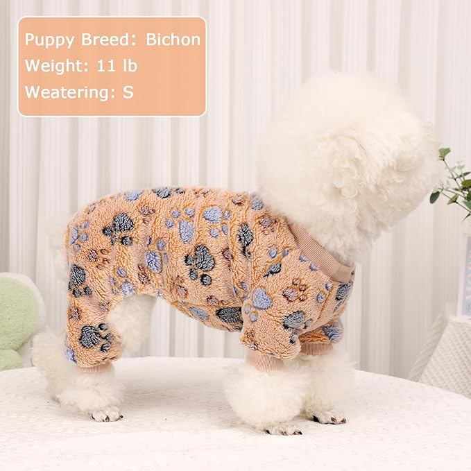 Dog Sweaters for Small Dogs Winter Pet Clothes Puppy Clothes Boy Girl Fleece Small Dog Pajamas Jumpsuits Doggie Outfits for Chihuahua Yorkie Cat Apparel