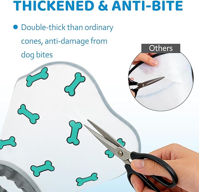 Elizabethan Dog Cone Collar, Adjustable Pet Cone to Stop Licking, Durable Plastic Neck Cone After Surgery for Small, Medium Large Dogs, Bone XS