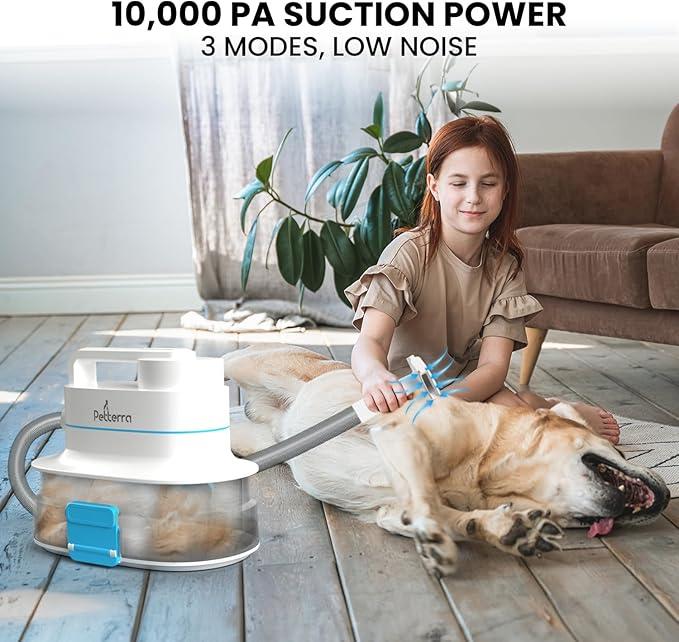 FurCare Pro 3-in-1 Grooming Kit with Vacuum Suction (99%), Dryer, and Professional Clippers. Includes Tools for Efficient Pet Grooming, 4L Dust Cup, Low Noise. Ideal for Dogs, Cats & More!