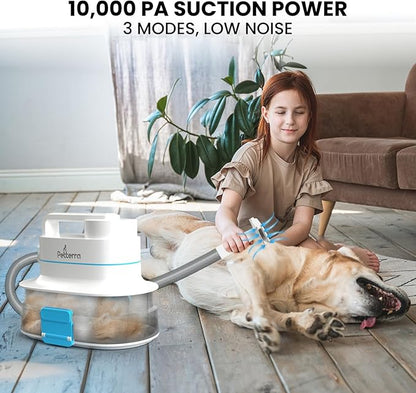 FurCare Pro 3-in-1 Grooming Kit with Vacuum Suction (99%), Dryer, and Professional Clippers. Includes Tools for Efficient Pet Grooming, 4L Dust Cup, Low Noise. Ideal for Dogs, Cats & More!