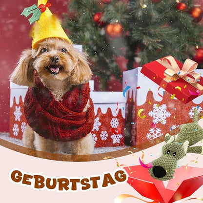 ANYSENT 2026 New Dog Toys,Indestructible Plush Dogs Toy for Aggressive Chewers,Squeaky Durable Chew Toy for Indoor Pups Teething, Stuffed Toys for Small Medium Large Dogs (A-Green)