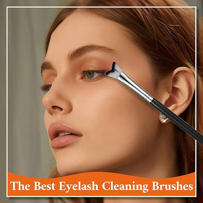 12PCS Lash Shampoo Brushes,Fishtail Lash Wash Brush,Lashes Cleaning Brush for Face Home and Salon Eyelashes Extension Deep Cleanings, Soft Makeup Remover,6 Colors