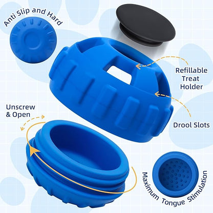 Dog Enrichment Toys to Keep Them Busy, Interactive Dog Toys -Slow Feeder Training to Relieve Boredom and Anxiety, Frozen Treat Dispenser for Small Dogs,Natural Rubber & Dishwasher Safe,Navy,S