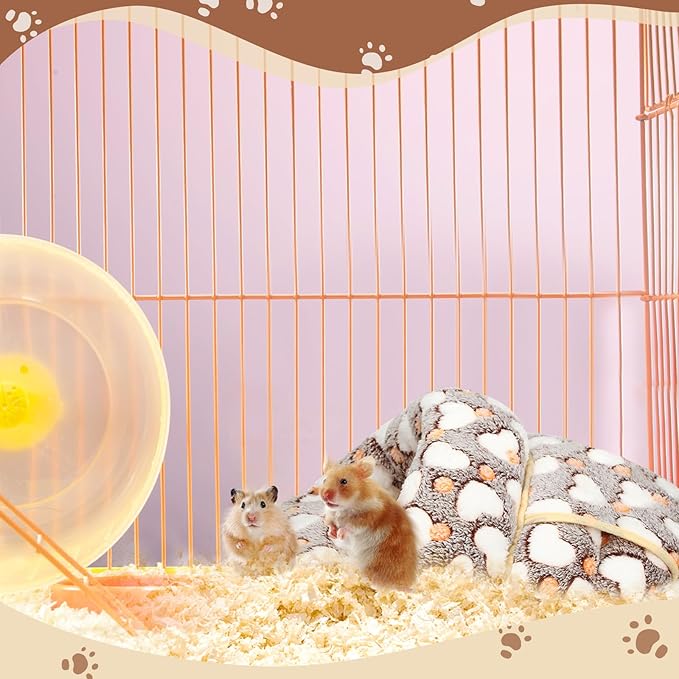 Wenqik 2 Pcs Guinea Pig Hideouts Washable Bunny Bedding Cuddle Warm Small Pet Sack Supplies Portable Pet Carrier Cage Nest Guinea Pig Accessories for Cage(Gray, Pink,Heart)