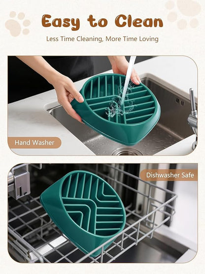 KASBAH Slow Feeder Dog Bowls Large Breed, Holds 5 Cups Wet or Dry Food for Large and Medium Dogs,Puzzle Maze for Fast Eaters,Square Base,Non-Slip, Made Without BPA,Helps Prevent Bloat & Aid Digestion