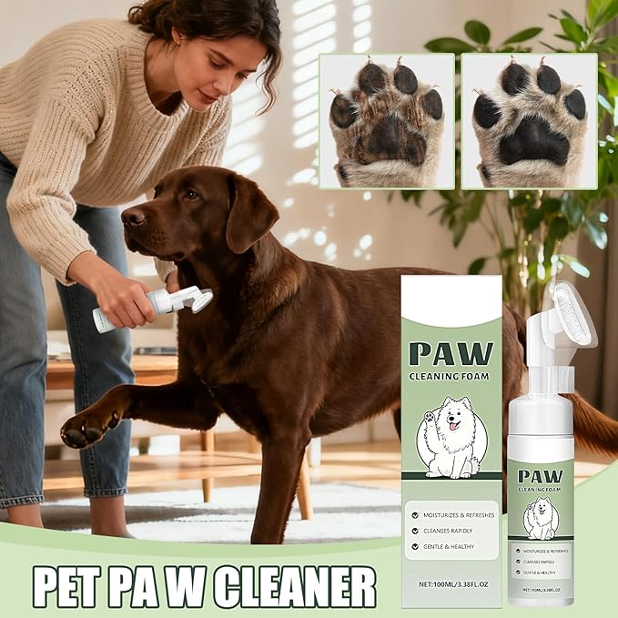 Cat Paw Cleaner - Cleaning Supplies with Silicone Brush - 100ml Pet Foot Washer with Scrubber,for Dirty Muddy Puppy Kitten Small Medium Large Breed Travel Outdoor Walking Bath