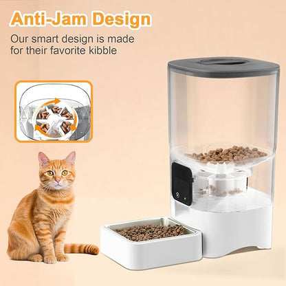 PGID Automatic Cat Feeder 6L,Timed Cat Feeders for Dry Food, 2.4G WiFi Pet Feeder with APP Control for Remote Feeding,Automatic Dog Food Dispenser with Alexa,1-10 Meals Per Day for Dog