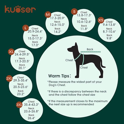 Kuoser Waterproof Dog Coat, Reversible Dog Jacket for Medium Dogs, Adjustable Durable Doggie Winter Coat Warm Puppy Cold Weather Apparel from Small to Large Breed, New Brown M