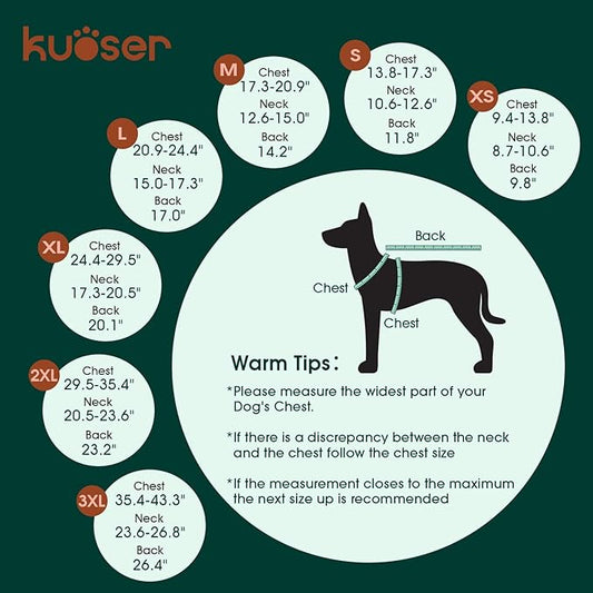 Kuoser Warm Dog Coat, Waterproof Dog Jacket for Extra Large Dogs, Adjustable Durable XXL Doggie Winter Coat Reversible Puppy Cold Weather Apparel from Small to Large Breed, New Brown XXL