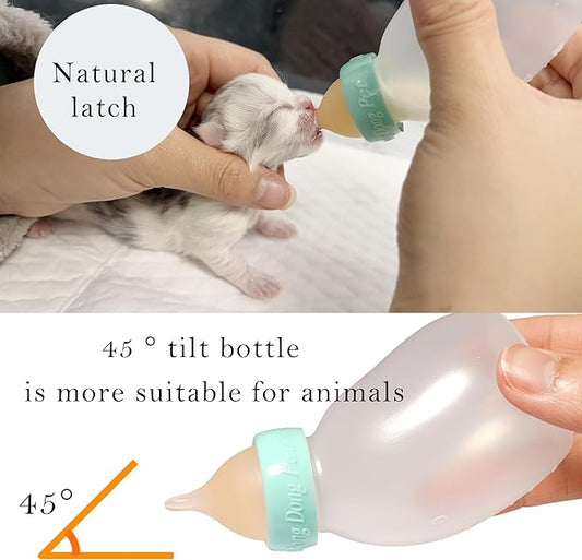 Doggiema Kittens Feeder Bottle, Silicone Feeding Nipple and Syringes for All Breed Kittens and Small Animals Dongdong pet