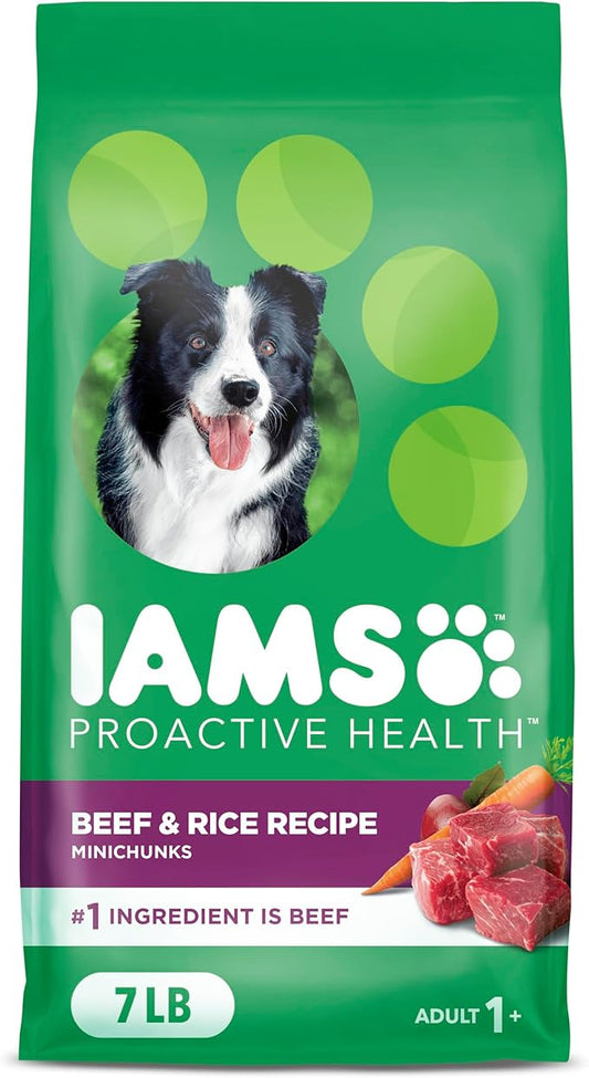 IAMS Proactive Health Adult Dry Dog Food Beef and Rice Recipe, 7 lb. Bag