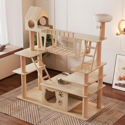 Large Wooden Cat Tower for Big Cats