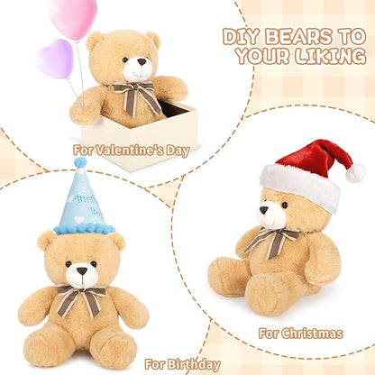 Tezituor Bulk Teddy Bears Stuffed Animal 14 Packs, Small Teddy Bear Bulk 12" for Baby Shower Decorations, Stuffed Bear Plush Toy for Wedding Birthday Christmas Party Decorations