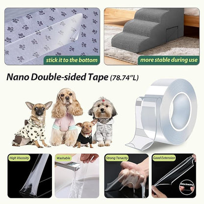 Dog Stairs for Small Dogs and Cats, 5 Tier Dog Steps for Bed and Couch, 23" H Non-Slip Foam Pet Stairs, Gray