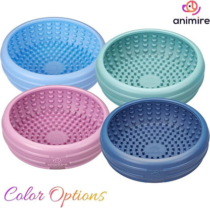 Dog Lick Bowl, Animire Freeze Lick Mat for Dogs, Non-Slip Slow Feeder Licking Bowl Enrichment Treat for Distraction Anxiety Relief, Food Grade Silicone, Dishwasher Safe(Teal,S)