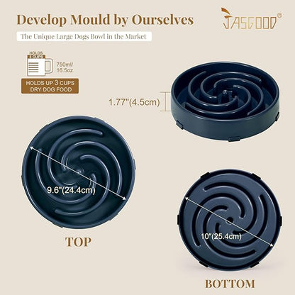 JASGOOD Slow Feeder Dogs Bowl for Large Medium Dogs,Anti-Gulping Pet Slower Food Feeding Bowls Stop Bloat,Preventing Choking Healthy Design Dogs Bowl