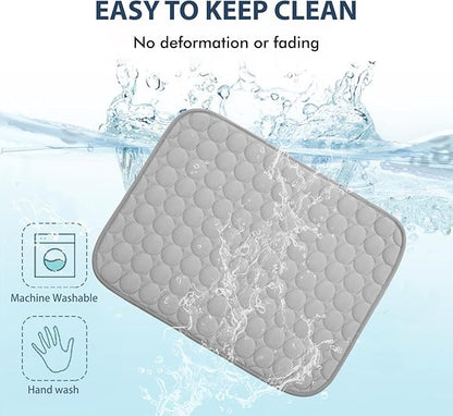 MICROCOSMOS Summer Cooling Mat & Sleeping Pad- Water Absorption Top, Easy Carry, EZ Clean, Materials Safe. Keep Cooling for Pets, Kids and Adults.(Grey, 28" x 22") Gray