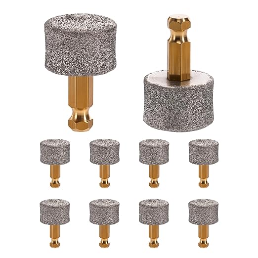 10-Pack Dog Nail Grinder Heads: Diamond Tip Replacement Compatible with Electric Pet Trimmer, Low Noise Claw Smoothing Bits, Long-Lasting Grinding Wheels