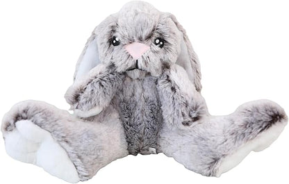 GOOC Kawaii Stuffed Fluffy Rabbit Animal Sitting Bunny Plush Toy Big Feet Rabbit Plushies Gray Fuzzy Bunny Doll Gift for Kids or Lover 10 Inch