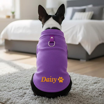 Personalized Dog Fleece Vest, Custom Embroidered Name Warm Winter Dog Clothes for Puppy Small Medium Large Dogs, 2025 for Pet Lovers Dogs Mom