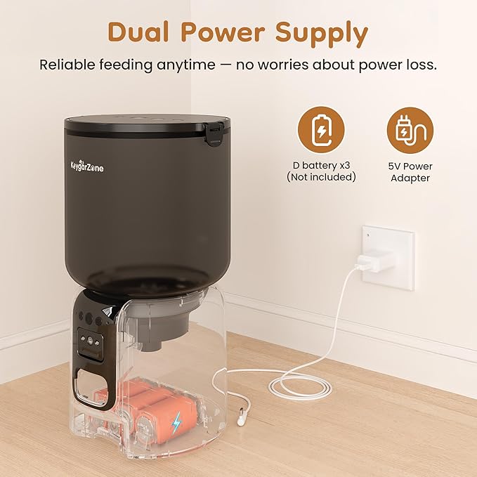 Automatic Cat Feeder, Adjustable 1080p Camera, 5G WiFi & App Control Cat Food Dispenser, Automatic Feeder Cat Dry Food with Dual Power & Voice Recording, Smart Automatic Dog Feeder Portion Control