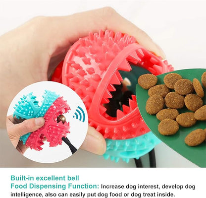 Guardians Dog Chew Toy with Suction Cup for Aggressive Chewers, Puppy Training Treats, Food Dispensing Ball, Pet Teeth Cleaning Rope Toys for Small Medium Dogs (Blue&Red)