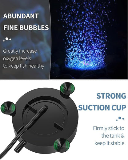 Uniclife Aquarium Volcano Ornament Kit Realistic Resin Volcanic Decoration with Air Stone Bubbler Colorful LED Light Decor for Fish Tank Landscape Addition and Oxygenation