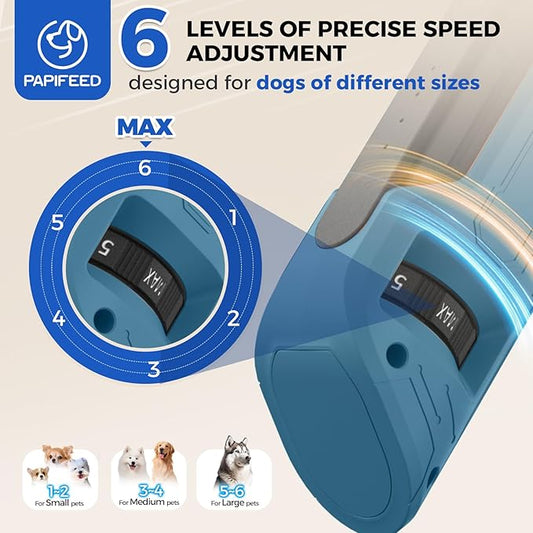 PAPIFEED 6-Speed Dog Nail Grinder Quiet with Dog Nail Trimmers, 2 LED Lights & Dust-Proof Cover, Nail Grinder for Large/Medium/Small Dogs & Cats, Rechargeable Type-C Charging - Blue Kit