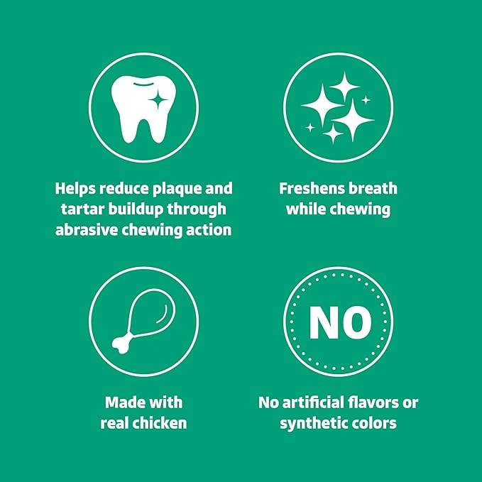 Wonder Bound Dog Dental Treats for Large Dogs (Over 50 lbs), Fresh Mint Flavor, Made with Real Chicken, Nubbed Texture for Plaque & Tartar Control, Freshens Breath While Chewing, 9 Count