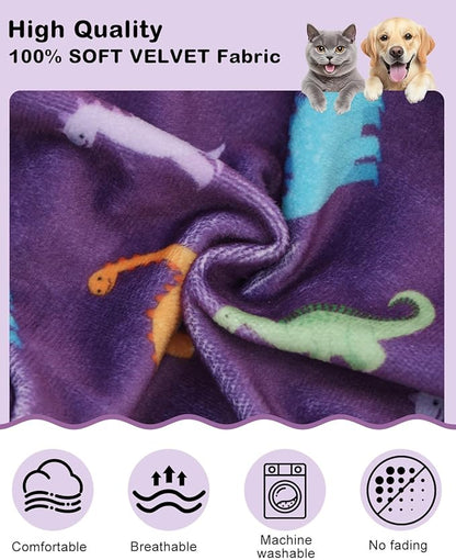 CuteBone Dinosaur Costume Dog Pajamas, Stretchy Spandex Crystal Velvet Sleepwear Coat for Small Dogs, Soft & Warm Pet Outfit Clothes for Cold Weather, Cozy Pullover Design COSP04S