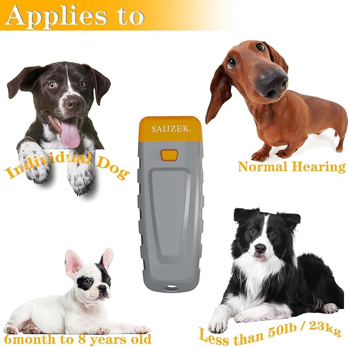 Ultrasonic Dog Trainer | Bark Deterrent Training Device | Anti Barking Silencer | Barks No More Devices | Stop Control Dogs Bad Behavior | Stopper Corrector Clicker Repellent