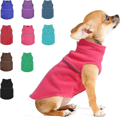 Dog Sweaters for Small Dogs Girl Fleece Vest Dog Sweater with Leash Hole Warm Pullover Puppy Jacket Small Doggy Sweater Female Winter Doggie Clothes Pink Teacup Puppy Outfit, M, Rose