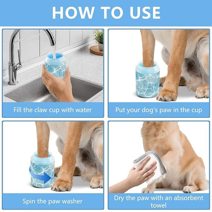 Dog Paw Cleaner Mudbuster Dog Foot Washer for Small Medium Large Dogs Cats Premium Pet Supplies Light Blue Pool Ripples