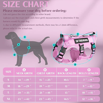 WINSEE Escape Proof Dog Harness, Service Working Molle Harness with Double Handle, Tactical Pet Vest with 4 Patches for Small Medium Large Dogs Walking Hiking Hunting