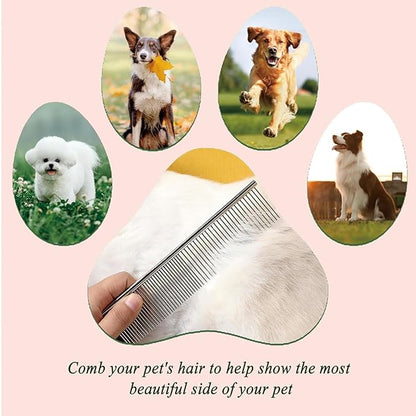 YOFANG 2PCS Mini Cleaning Brush and Cat Comb,Portable Skin Friendly Deshedding Grooming Tool for Dogs, Cats and Small Animals,Professional Deshedding Brush Effectively Remove Tangles & Knots,Sliver ﻿
