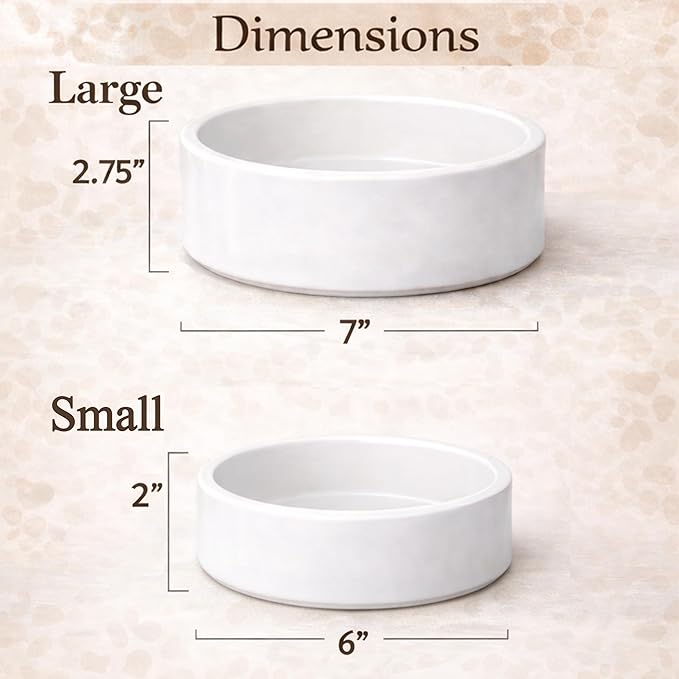 Custom Cat Bowl | Personalized Food & Water Dish with Name | Microwave & Dishwasher Safe Ceramic Pet Feeding Bowl for Kitty | Gift for New Kitten Owners | White – Small