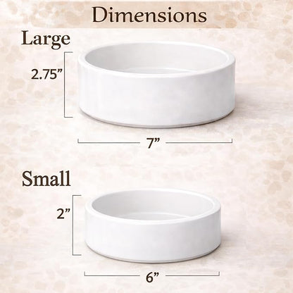 Custom Cat Bowl | Personalized Food & Water Dish with Name | Microwave & Dishwasher Safe Ceramic Pet Feeding Bowl for Kitty | Gift for New Kitten Owners | White – Small