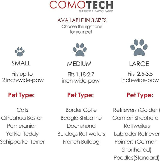 Professional 7 in 1 Dog Paw Cleaner for Dogs & Cats - Includes 1 Portable Paw Washer, 1 Bath Brush, 2 Dog Toothbrushes and 3 Absorbent Towels Note: Fits Paws 2.5 to 3.5 Inches Wide (Large, Grey)