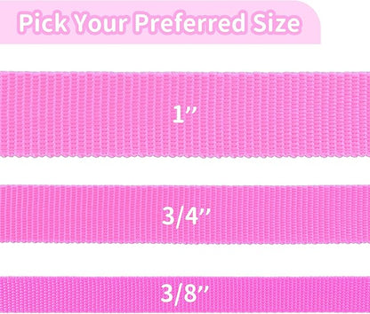 HIKISS Long Dog Leash Obedience Recall Training Agility Lead with Thickening Material for Large Dog - 15ft 20ft 30ft 50ft 100ft Training Leash(Pink 20ft)
