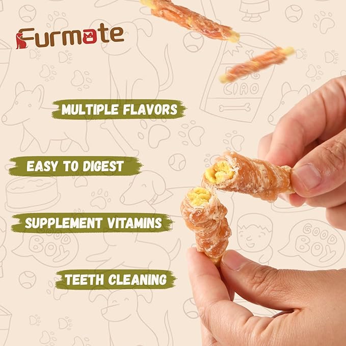 Chicken Jerky Wrapped Pumpkin Biscuits Treats for Dogs,Low Fat Rawhide Free Healthy Chewy Dog Training Treats,High Fiber Pumpkin Biscuits Dog Snacks for Small Medium Large Dogs 10.58 oz