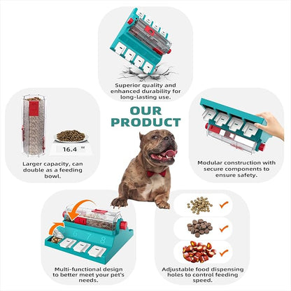 KADTC 2 Levels of Challenge,Extra Large Size,Paw-Activated Rolling Dog Puzzle Feeder Toy,U.S. Brand & Design,Treat Puzzles for Aggressive Chewers Dogs Mental Stimulation Food Slow Dispenser Toy