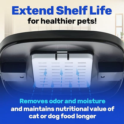 [12 Pack] Desiccant Bag for Petlibro Pet Feeder - Six-Month Supply Keeps Dog Food & Cat Food Dry + Fresh - Removes Moisture & Odors for Automatic Pet Feeders - Made from Silica, Carbon & Deoxidizer