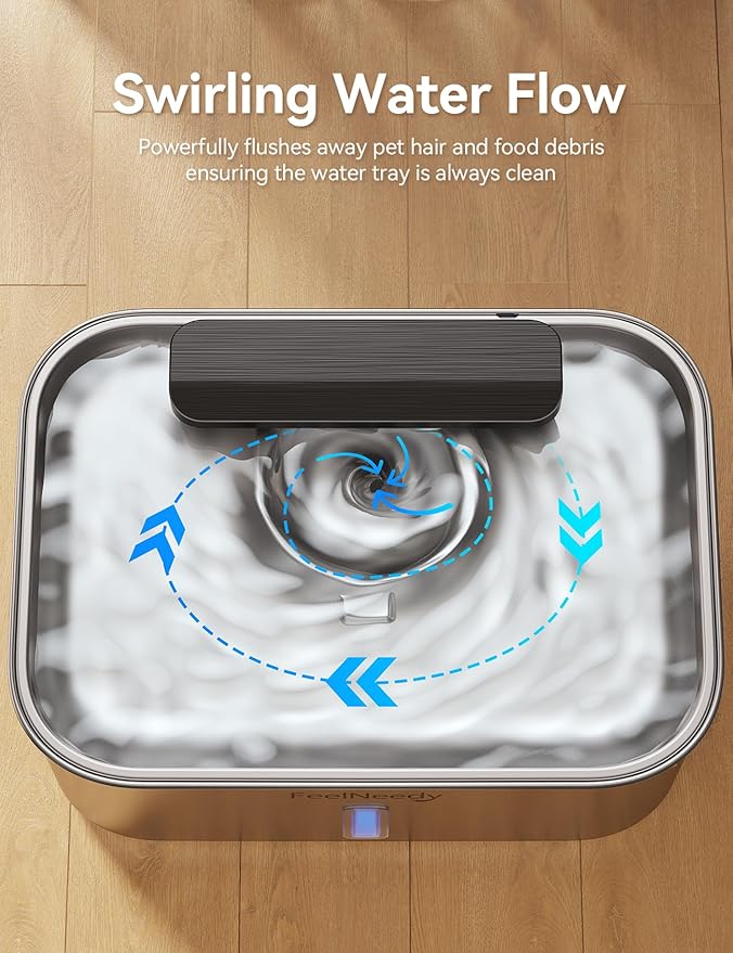 3 Gal Stainless Steel Dog Water Fountain for Large Dog, Dog Water Bowl Dispenser with Water Level Window, Super Quiet Pet Water Fountain for S-L Dogs and Multi-Pet with 10 Filters & 10 Filter Sponges